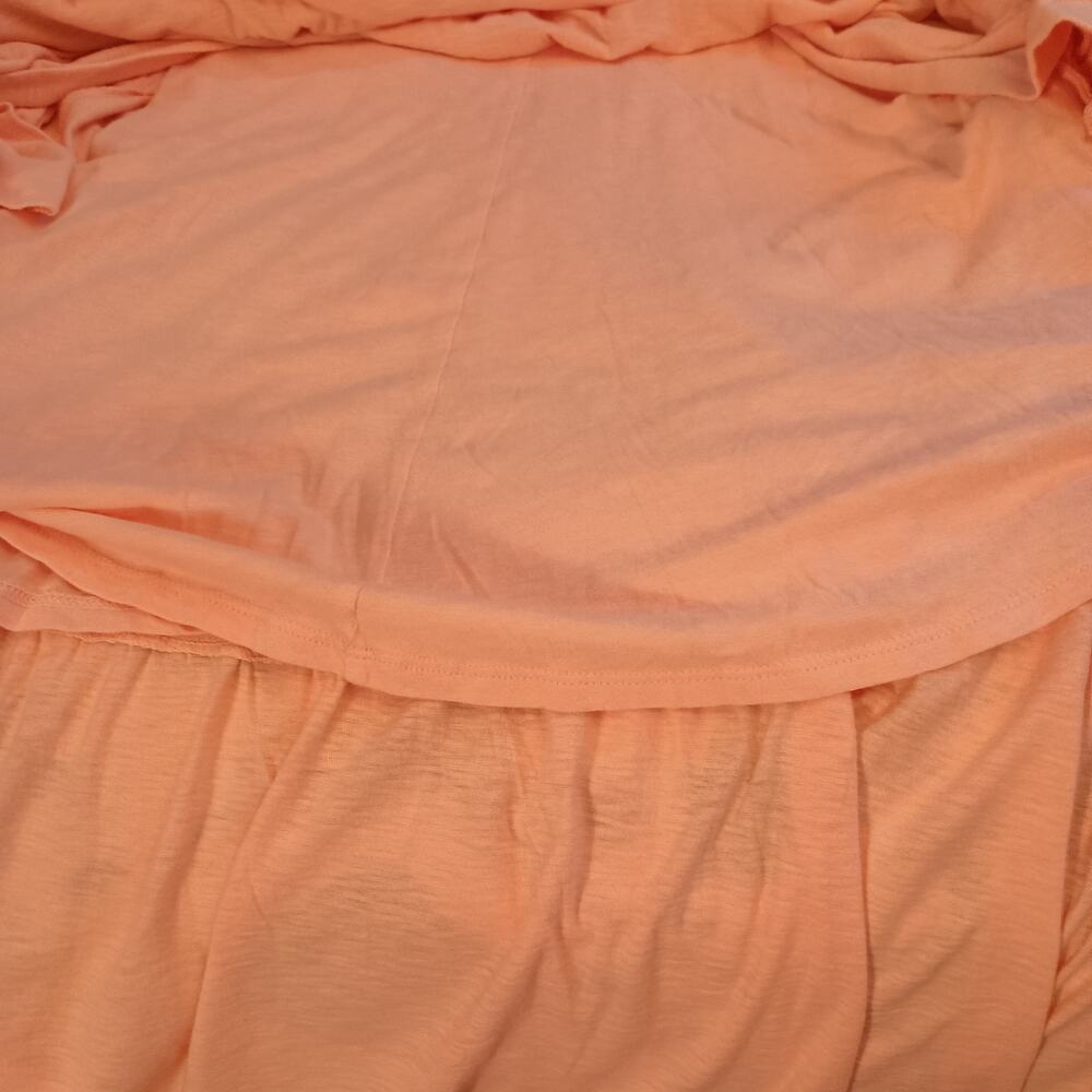 American Eagle Spaghetti Adj Strap Peach colored Maxi Dress Tiered Boho NWT Med - Picture 7 of 11